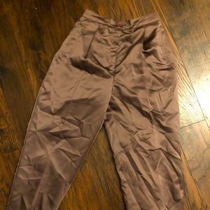 Brown shiny baggy western cute rodeo queen or casual pants